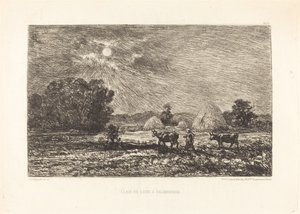 Moonlight at Valmondois (Moonlight at Valmondois) od Charles Francois Daubigny