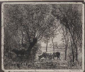 Krávy v lese od Charles Francois Daubigny