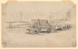 Kresba, Zemědělský vůz, asi 1850 od Charles Francois Daubigny