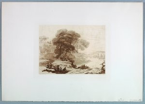Kresba, Krajina (podle Clauda Lorraina), 1849 od Charles Francois Daubigny