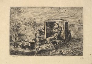 Gobbling a Meal, 1861. od Charles Francois Daubigny