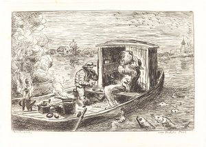 Jdeme po proudu (Avallant) od Charles Francois Daubigny