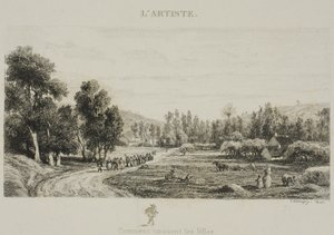 Jak se rodí města (Svatba na vesnici) od Charles Francois Daubigny