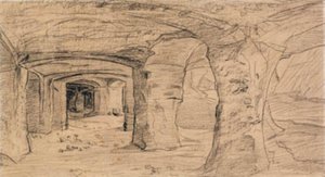 Skalní klenby v lomu v Auvers-sur-Oise. od Charles Francois Daubigny