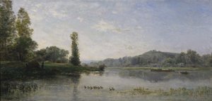 Krajina s řekou, 1860 od Charles Francois Daubigny