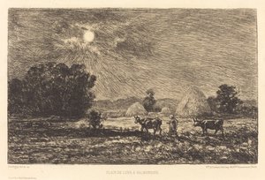 Měsíční svit ve Valmondois od Charles Francois Daubigny