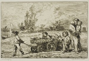 Stěhování s vozem (Nábytek lodi) od Charles Francois Daubigny