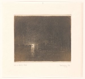 Noční pohled na jezero Efekt v noci od Charles Francois Daubigny