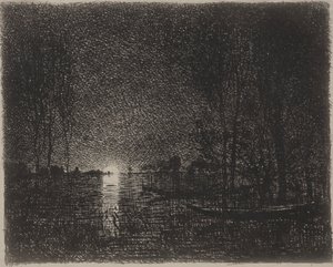 Noční díl, původní otisk 1862, vytištěno 1921. od Charles Francois Daubigny
