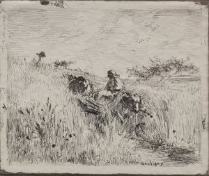 Cesta přes obilné pole, původní otisk 1862, vytištěno v roce 1921. od Charles Francois Daubigny