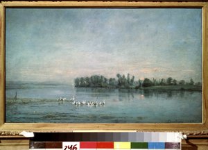 ""Časné ráno"" (Ráno) Obraz Charles-Francoise (Charles Francois) Daubigny (1817-1878) 1858 Puškinovo muzeum, Moskva od Charles Francois Daubigny