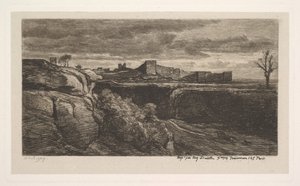 Ruiny zámku Crèmieux Isère, 1850. od Charles Francois Daubigny