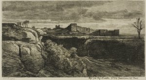 Ruiny zámku Crémieux (Isère) od Charles Francois Daubigny