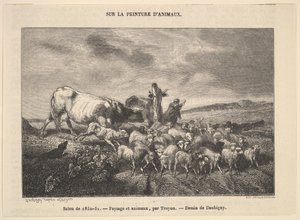 Salon of 1850-51, Landscape and Animals, by Troyon, 1850-51. od Charles Francois Daubigny