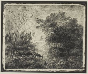 Jeleni od Charles Francois Daubigny