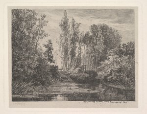 Jeleni na Waters Edge, 1850. od Charles Francois Daubigny