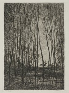 Jeleni v lese od Charles Francois Daubigny