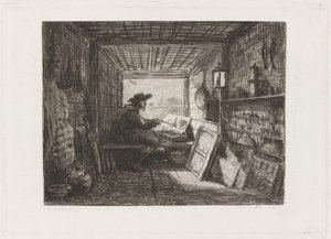 Studio na lodi (Le Bateau-atelier) od Charles Francois Daubigny