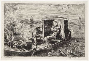 Polykání jídla od Charles Francois Daubigny