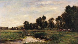 Údolí Arques, Seine-Maritime od Charles Francois Daubigny