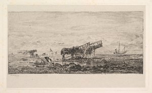 Pláž ve Villerville, 1837-78. od Charles Francois Daubigny
