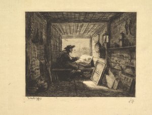 The Boat Studio, ze série Voyage en Bateau, 1862, 1861. od Charles Francois Daubigny