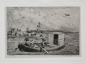 Výlet lodí: Le Mot de Cambronne The Slanging Match, 1861. od Charles Francois Daubigny
