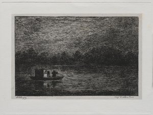 Výlet lodí: Noční plavba nebo rybaření na síti (druhá verze) od Charles Francois Daubigny