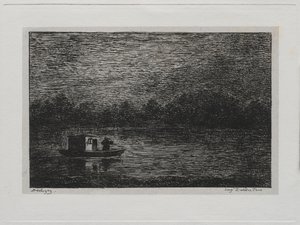 The Boat Trip: Night Voyage or Net Fishing druhá verze, 1861. od Charles Francois Daubigny