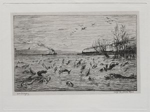 Výlet lodí: Radost z ryb při odjezdu kajutníka (The Fish) od Charles Francois Daubigny