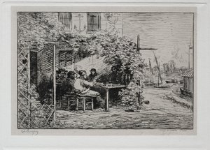 Výlet lodí: Oběd před naloděním v Asnières od Charles Francois Daubigny