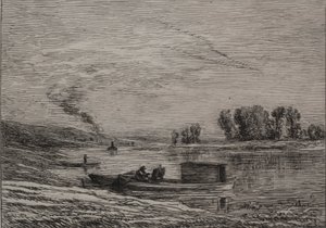 Loď v Conflans od Charles Francois Daubigny