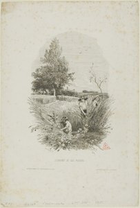 Dítě a květiny od Charles Francois Daubigny