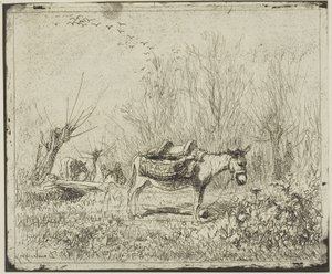 Oslík na louce od Charles Francois Daubigny