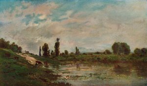The Drinking Place, c1827-1878, 1906-7 od Charles Francois Daubigny