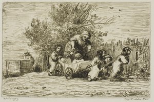 Dědictví vozu (Děti s vozem) od Charles Francois Daubigny