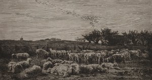 The Large Sheep-Fold, 1860. od Charles Francois Daubigny