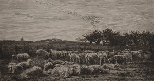 Velký ovčín od Charles Francois Daubigny