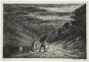 Hledání hostince od Charles Francois Daubigny
