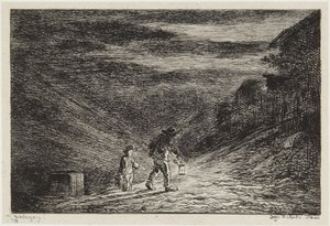 Hledání hostince od Charles Francois Daubigny
