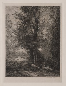 Pastýř a pastýřka, 1874. od Charles Francois Daubigny