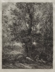 Pastýř a pastýřka od Charles Francois Daubigny