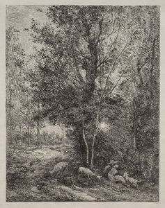 Pastýř a pastýřka od Charles Francois Daubigny