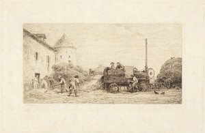 Mláticí stroj od Charles Francois Daubigny