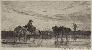 Pracovní koně od Charles Francois Daubigny
