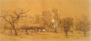Pohled na Orchard v Saint-Denis, polovina 19. století od Charles Francois Daubigny