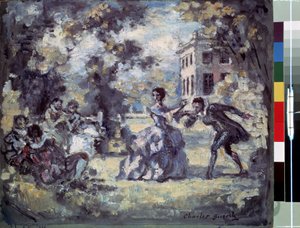 "Scene galante"" (Zamilovaná scéna) Malba Charlese Guerina (1875-1939) kolem roku 1908 Petrohrad, Ermitáž Museum DR