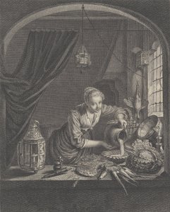 Dojička podle obrazu G.Dou v kabinetu pana Poullaina, polovina 17. století. od Charles François Adrien Macret