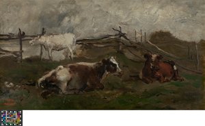 Krávy na louce od Charles Francois Daubigny
