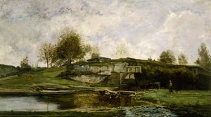 Splav v údolí Optevoz od Charles Francois Daubigny